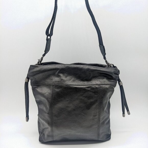 REBECCA MINKOFF Alex leather women's slouchy shoulder bag + Dust bag -BLACK - Picture 1 of 12